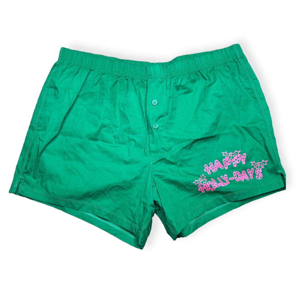 ASOS Design Green Happy Holidays Boxer Shorts